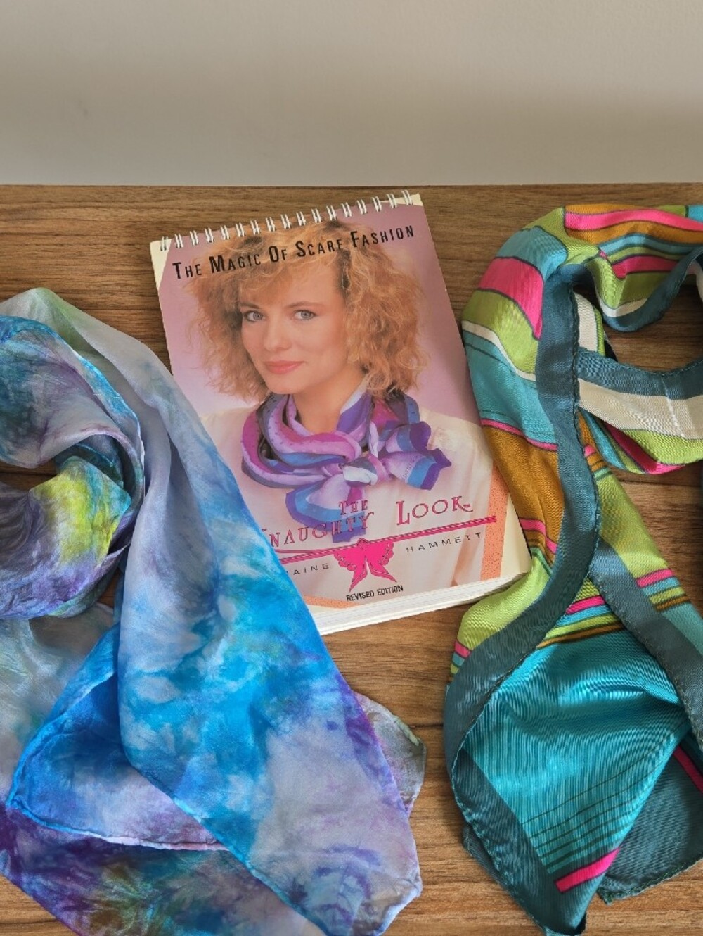 Lot Of Scarves Multicolor Silk Scarf - With Vintage Scarf tutorial Book